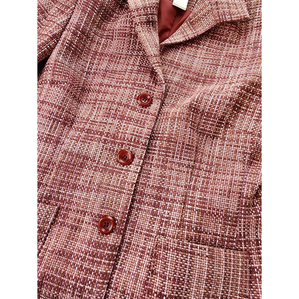 Jaclyn Smith Pink Tweed Blazer Office Preppy Jacket Elle Woods Professional 10 - Picture 5 of 8